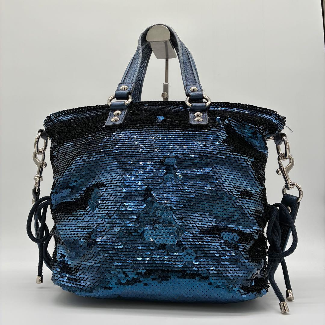 バッグ COACH Poppy Sequin Spotlight 2way Bag