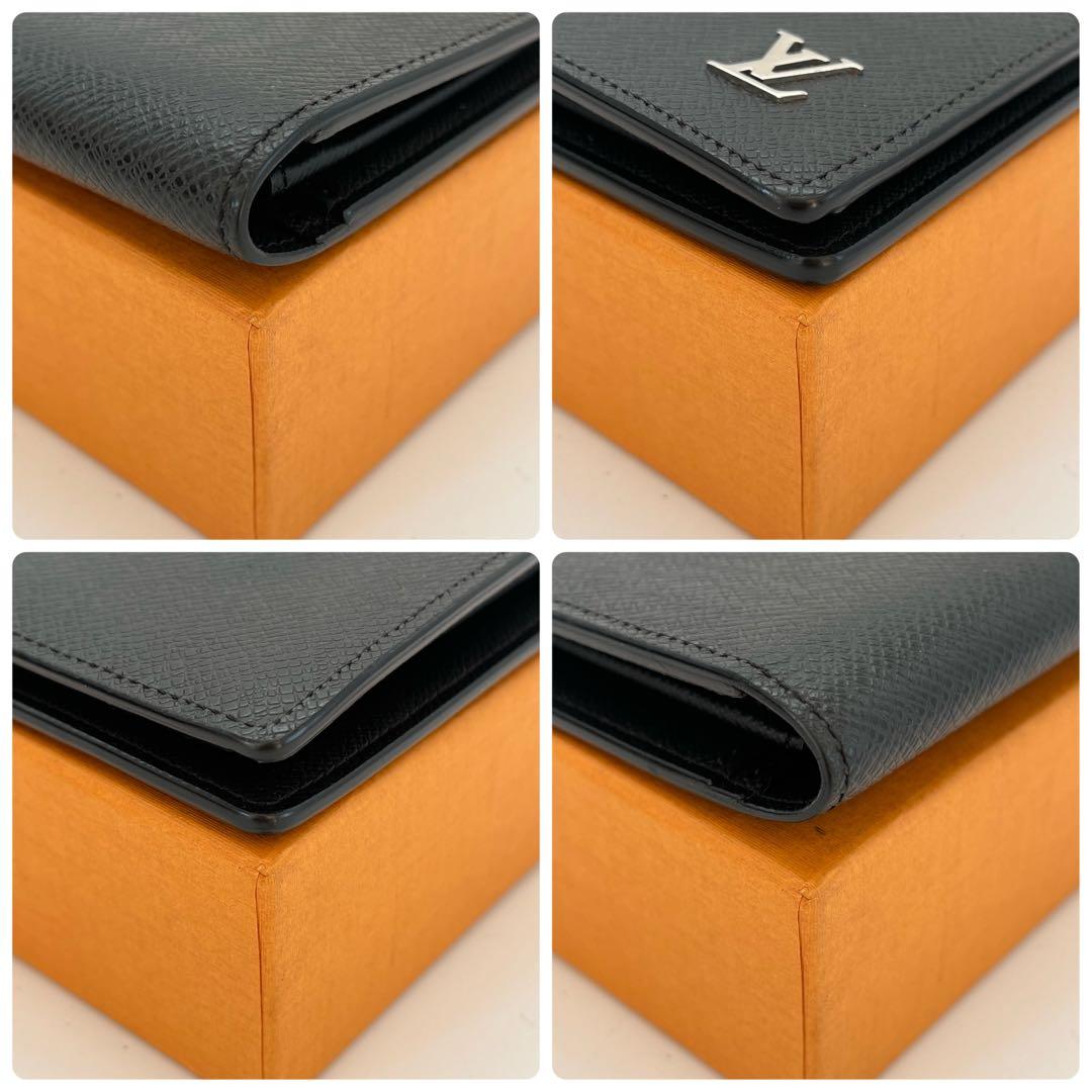 【美品】ポルトフォイユブラザ　メタリック　ブラック　タイガ　長財布　箱保存袋