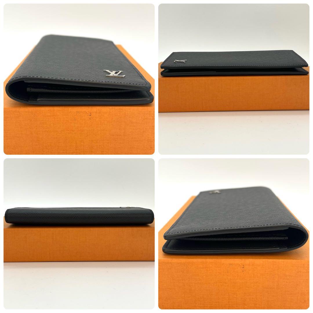 【美品】ポルトフォイユブラザ　メタリック　ブラック　タイガ　長財布　箱保存袋