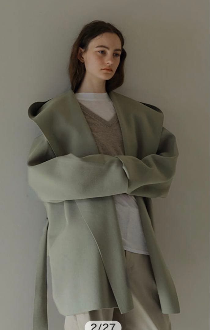 【未使用】ETRE TOKYO ダブルフェイスニットフーディコート