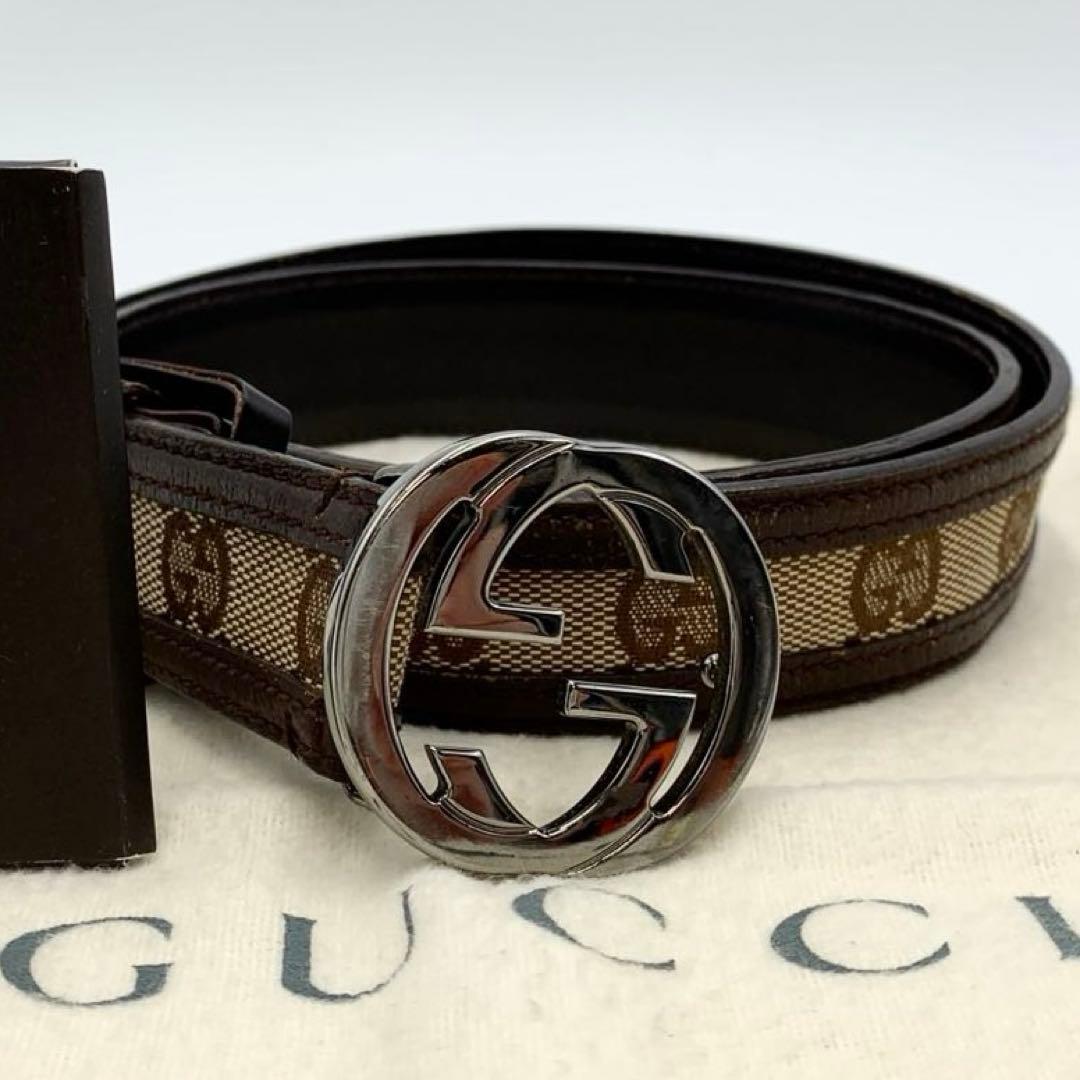 GUCCI グッチ ベルト BELT インターロッキング GGキャンバス