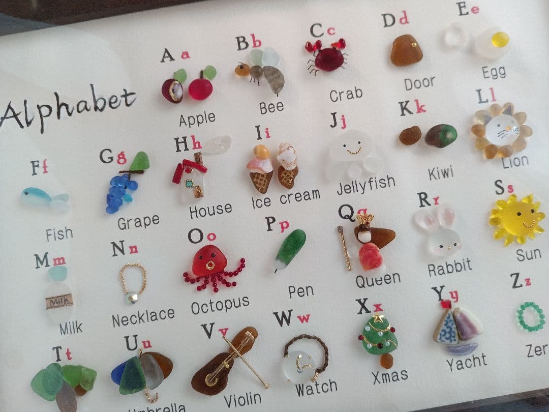 シーグラスアート　ぷうこ様　ご確認用　４点