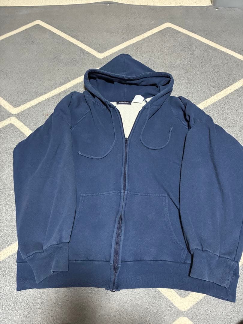 鬼フェード 80s 90s Puritan 裏サーマルジップパーカー 茄子紺