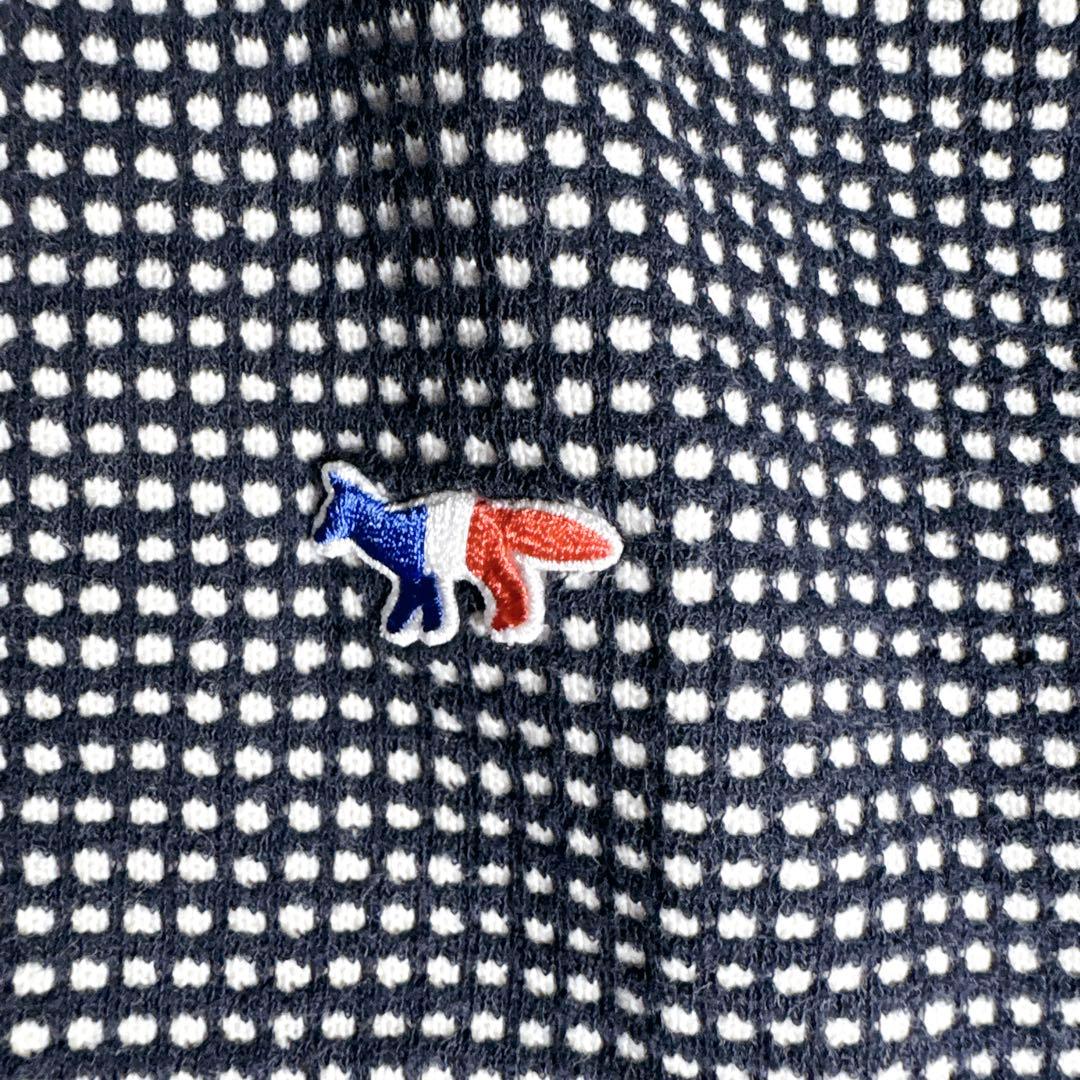 希少 美品 XL メゾンキツネ トリコロールフォックス ドット スウェット 紺