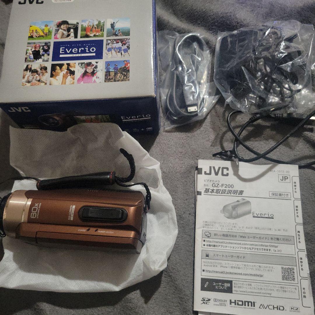 JVC Everio GZ-F200 ビデオカメラ ブラウン