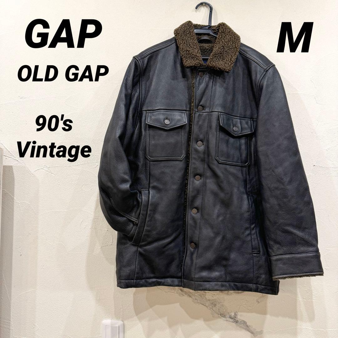 激レア中古美品☆OLD GAP ギャップ ボアカウレザージャケット カーコート