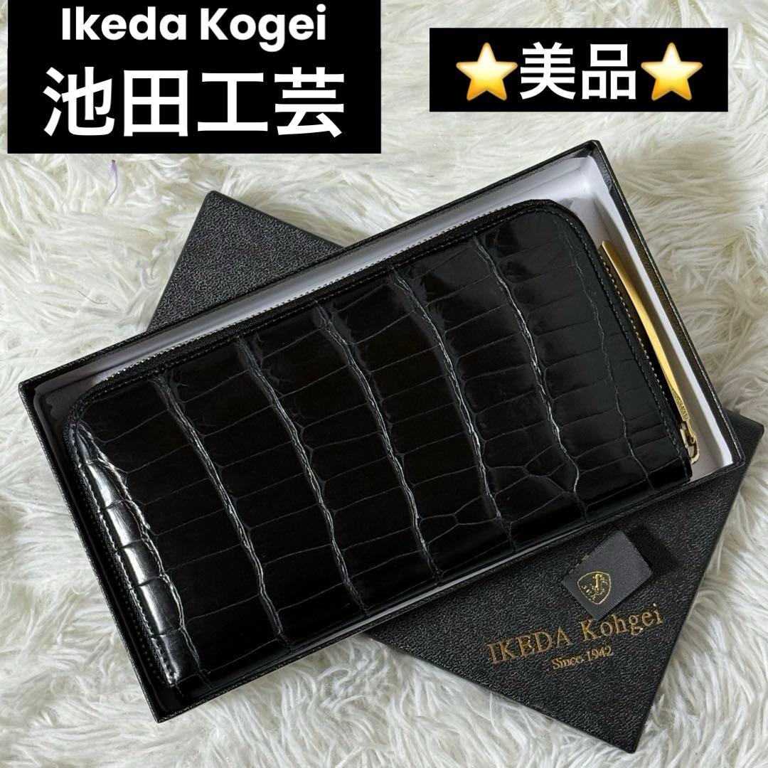 ⭐️美品⭐️　池田工芸　JRA クロコダイル　ポロサス　ゴールドパイソン　黒