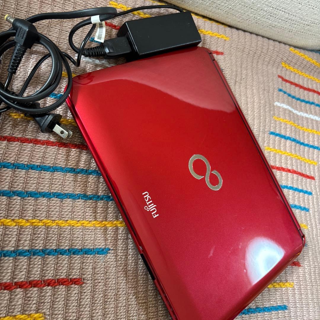 【動作確認済】富士通 ノートPC レッド Windows 7