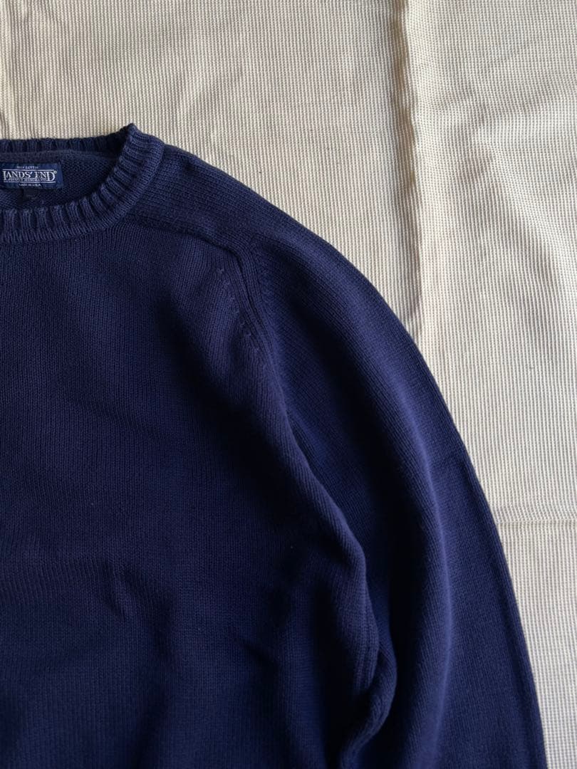 トップス made in usa lands'end cotton knit navy