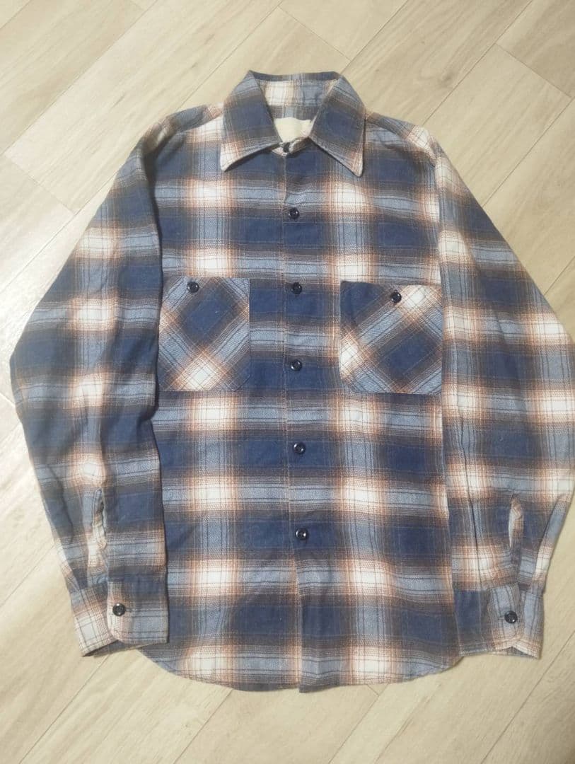 Sears オンブレチェック　プリントネルシャツ　カート　コバーン