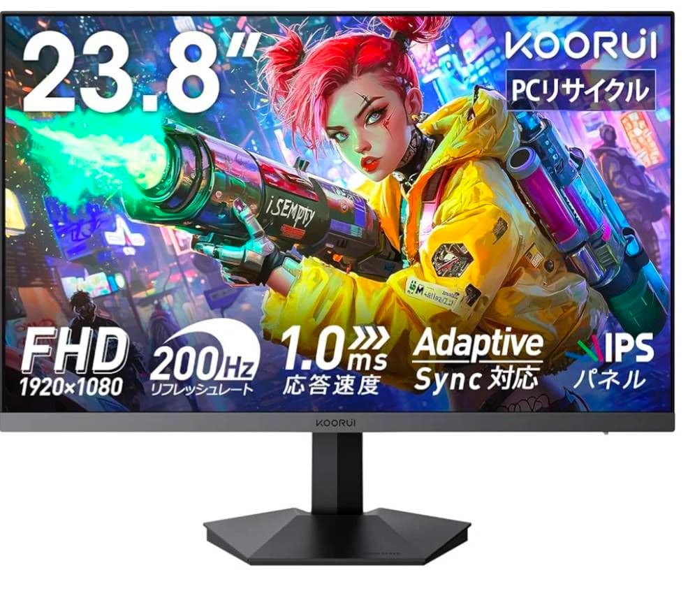 【未使用】Koorui 23.8インチ FHD ゲーミングモニター