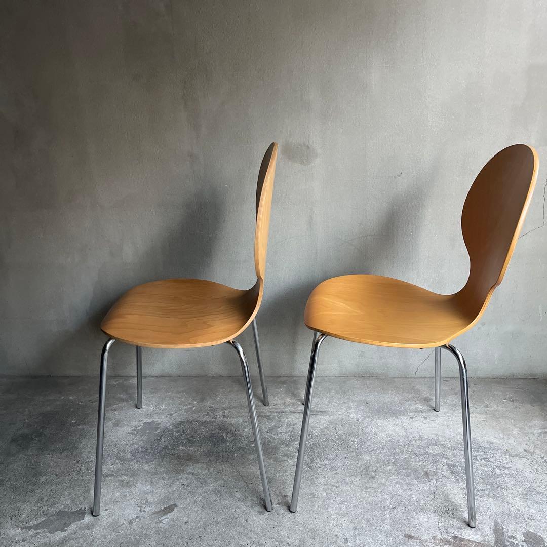 木製 スタッキングチェア 2脚セット