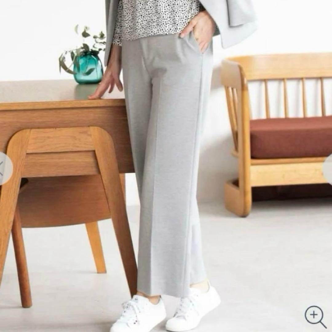 【未使用タグ付☆】AOKI 島田順子 ノーカラー　ワイドパンツ セットアップ　L