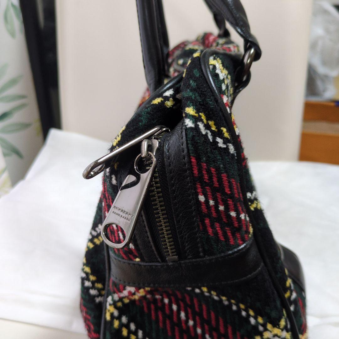 美品【ＢＵＲＢＥＲＲＹ】タータンチェック ウールバッグ