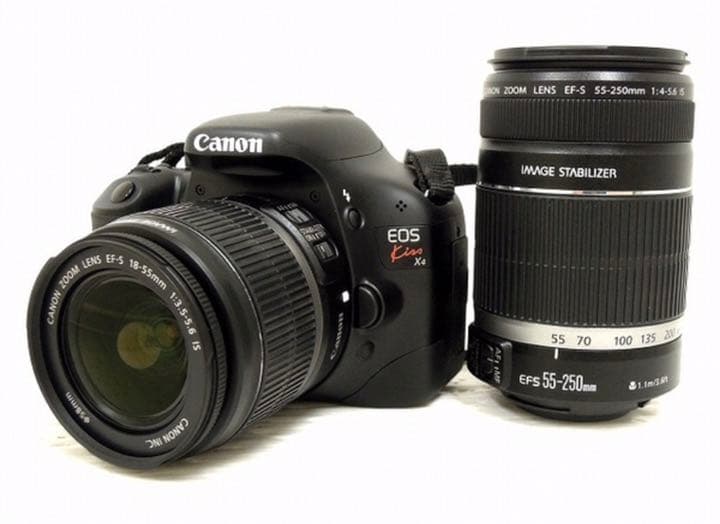 手ぶれ補正付き★canon kiss x4 標準&望遠ダブルレンズセット★