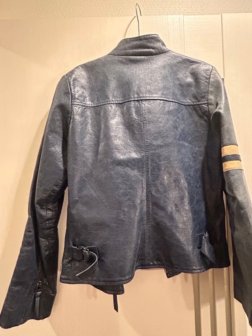 Dolce & Gabbana ネイビー シングルライダースジャケット　限定品