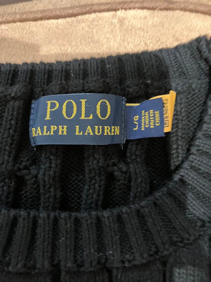 ゴ*ヤ様 ラルフローレン ケーブルニット 半袖 ブラック