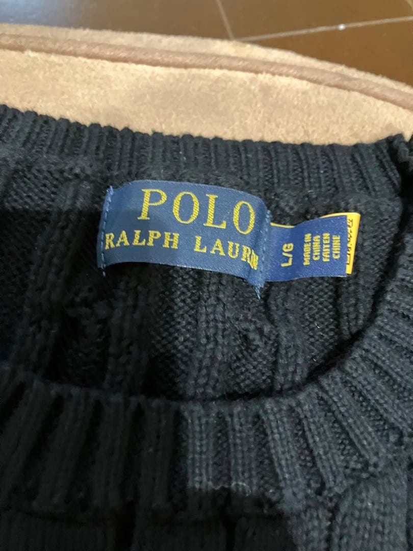 ゴ*ヤ様 ラルフローレン ケーブルニット 半袖 ブラック