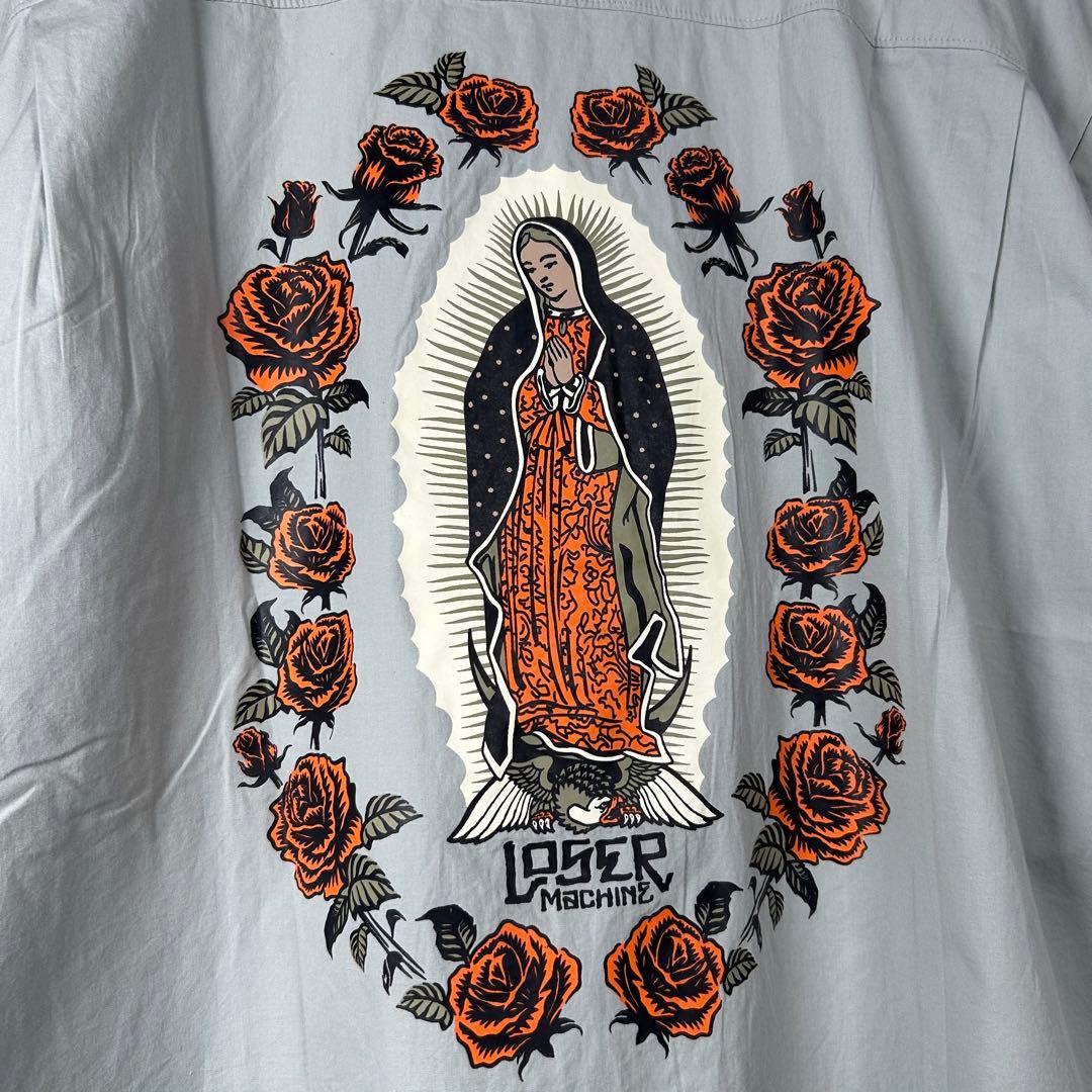 新品！ルーザーマシン 半袖シャツ マリア薔薇　バックプリント　XL
