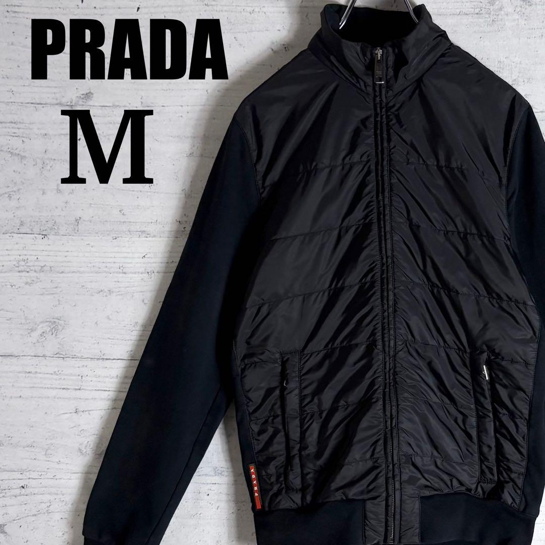 プラダスポーツ 中綿切り替えジャケット ラバーロゴ M