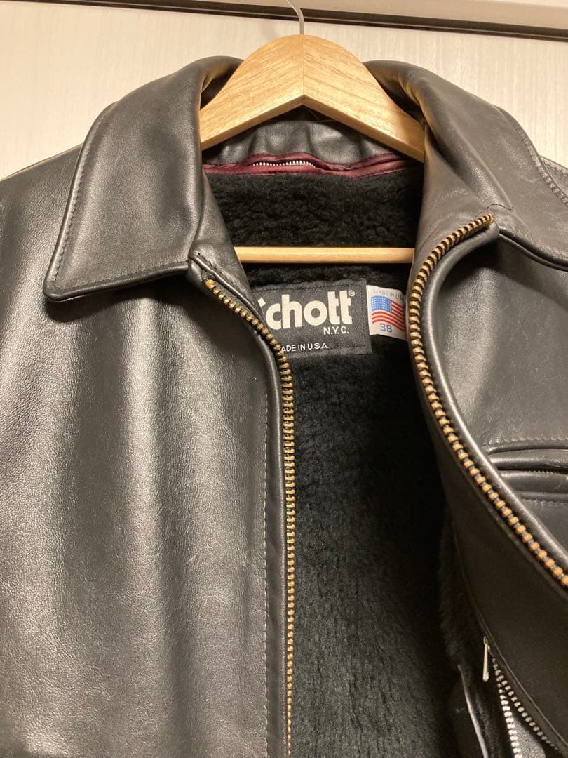 ゆうこりん【極美品】Schott 643Eレザージャケット38