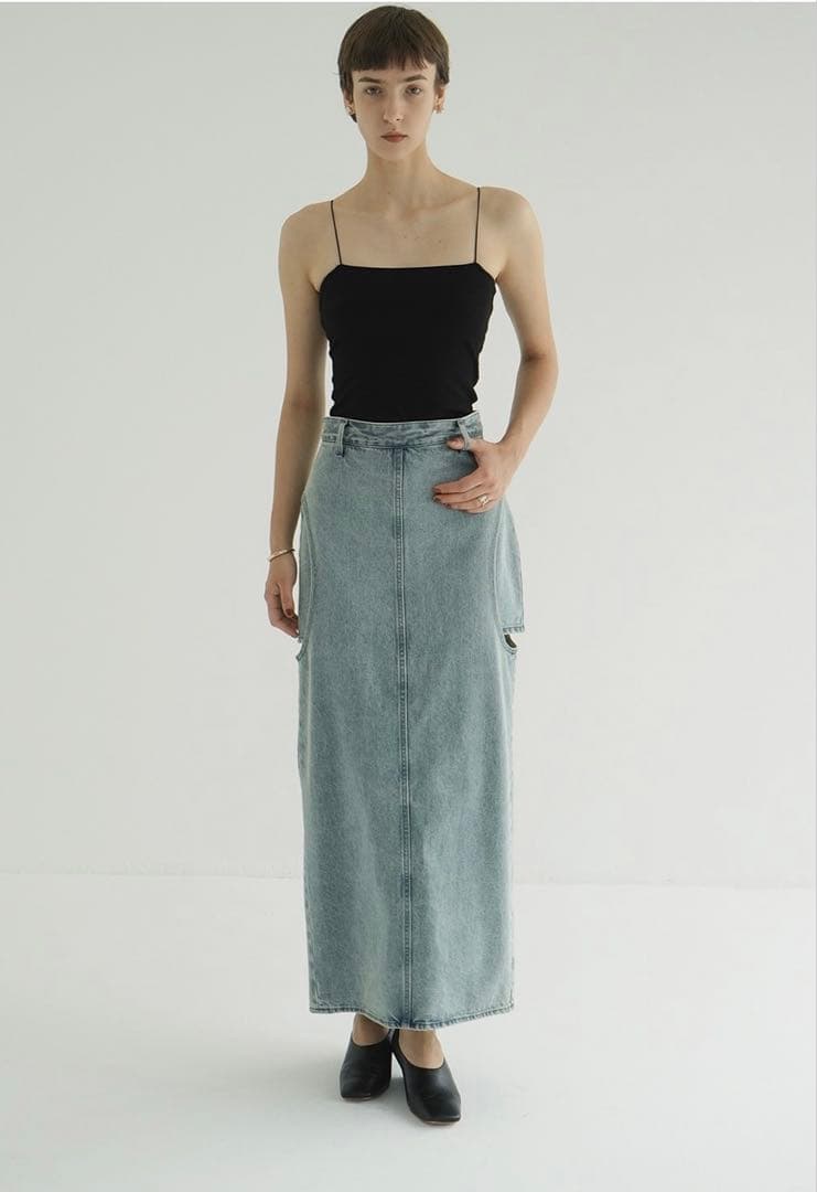 ★CLANE★CIRCLE CUT LAYERED DENIM SKIRT