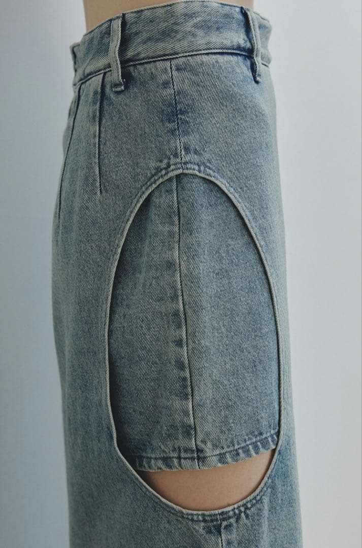 ★CLANE★CIRCLE CUT LAYERED DENIM SKIRT