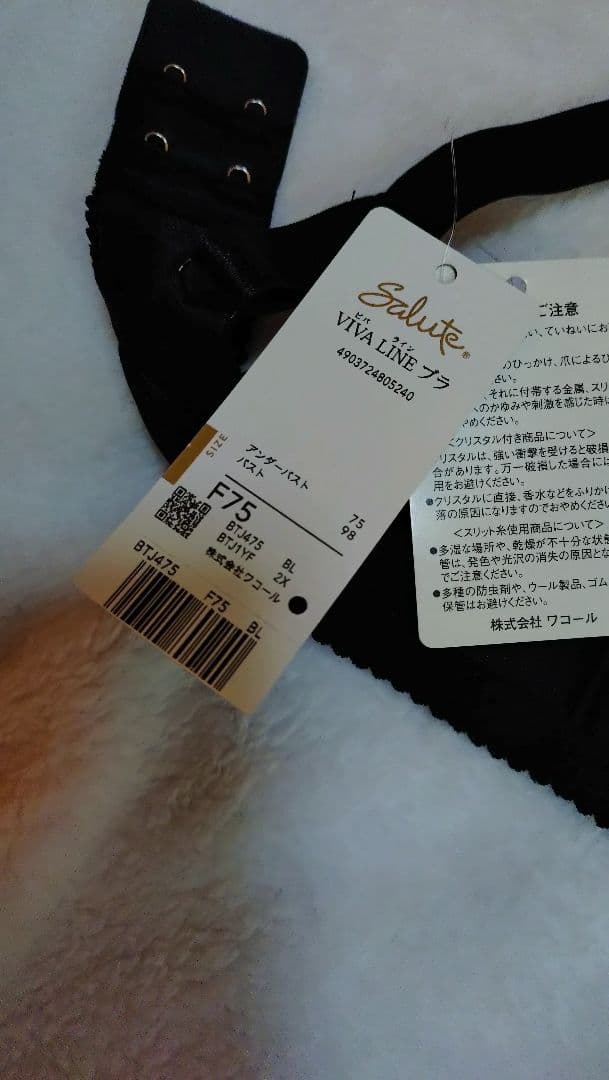 サルート　salute ブラジャーショーツセット75g F75 L 黒