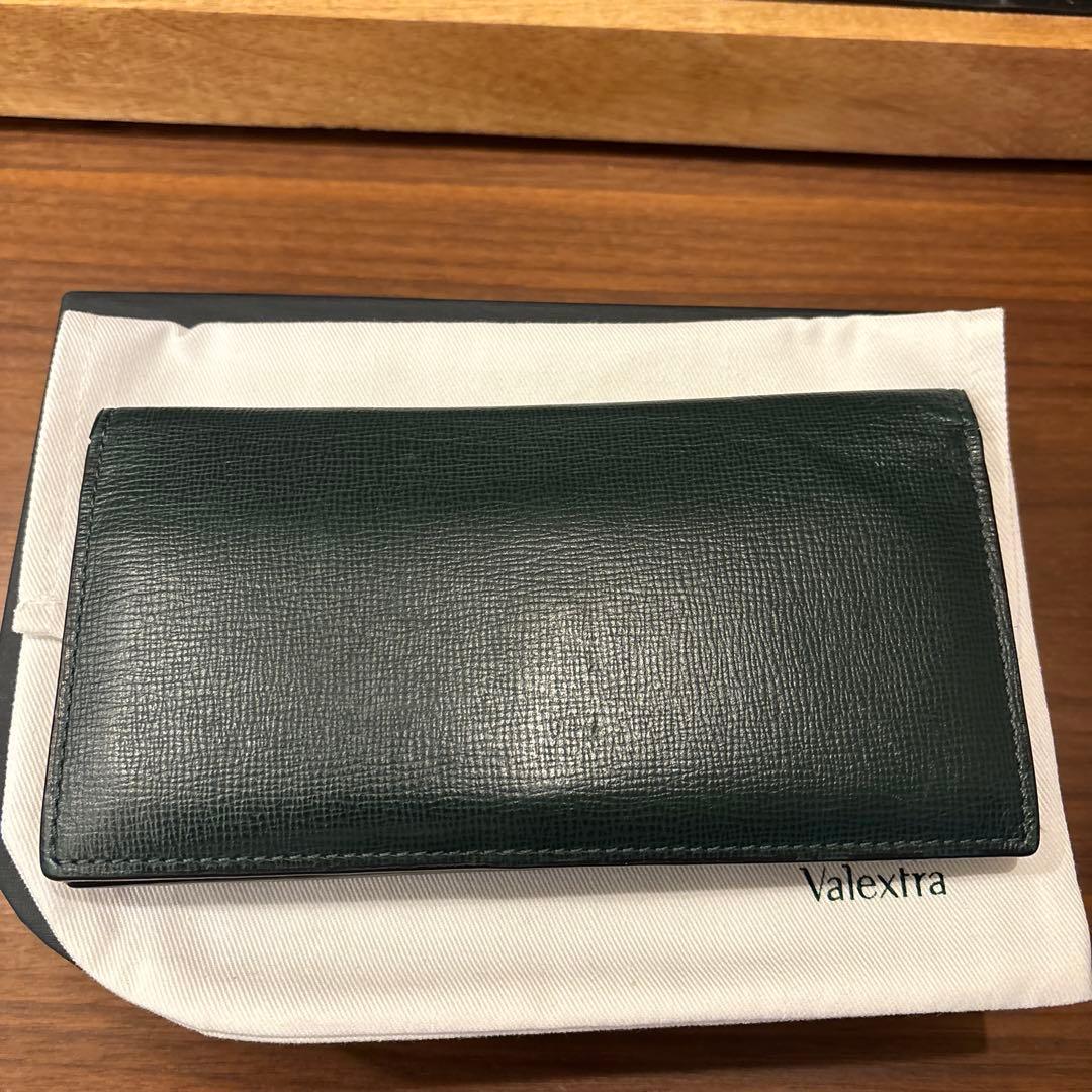 OB7　Valextra ヴァレクストラ 長財布 グリーン ヴァーティカル