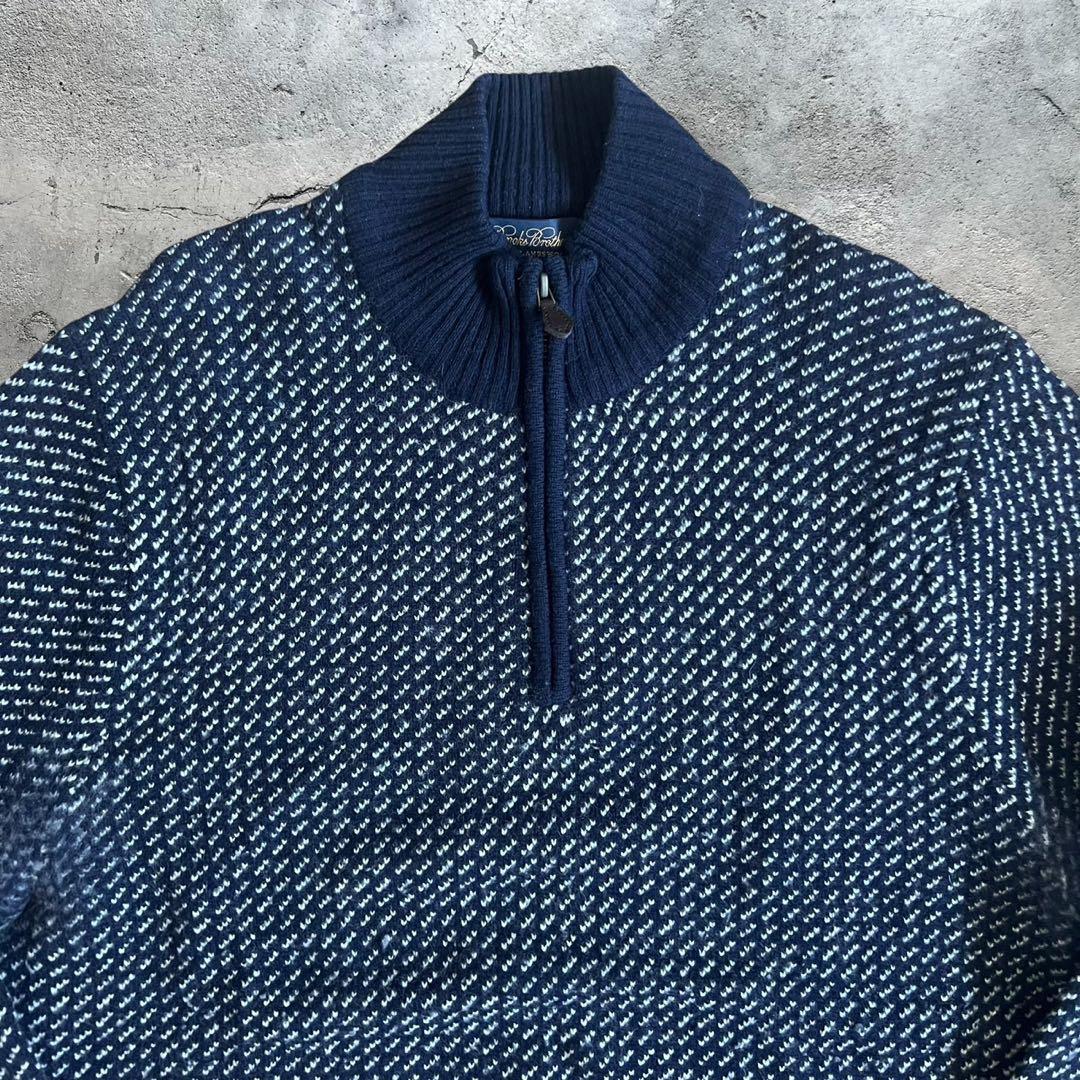 【希少】brooks brothers バーズアイ　ハーフジップニット