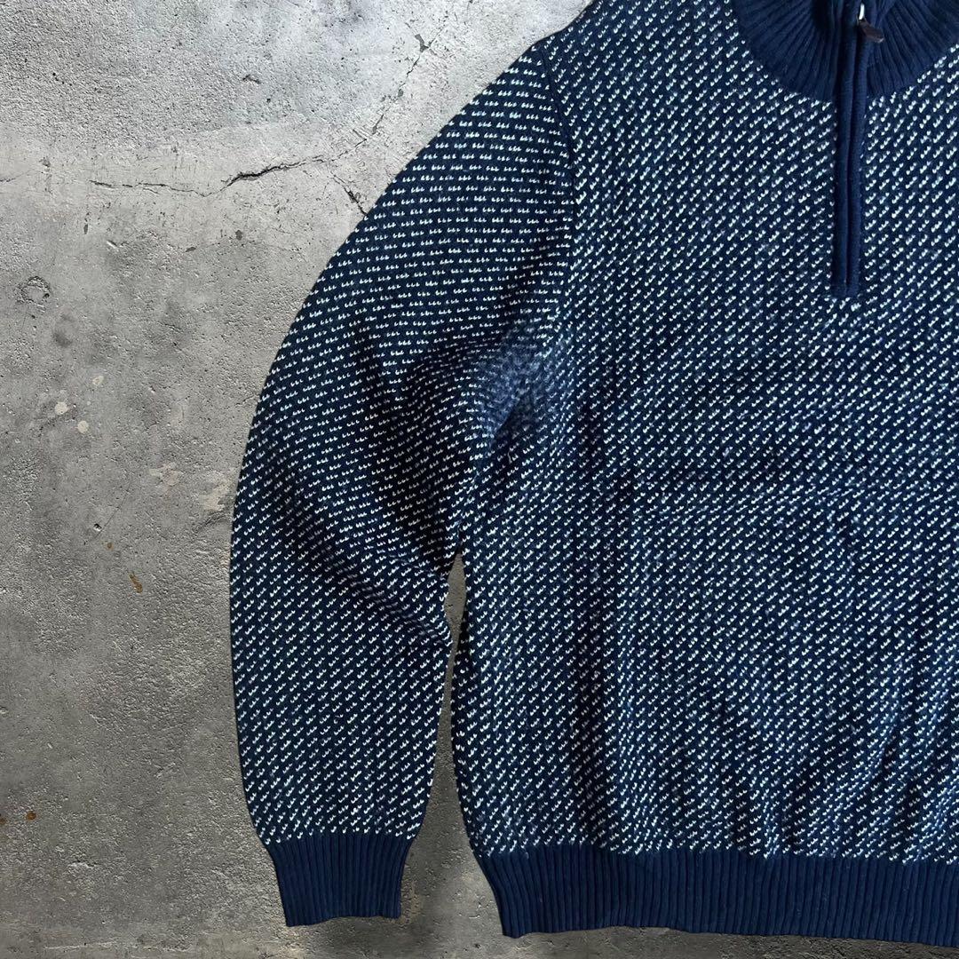 【希少】brooks brothers バーズアイ　ハーフジップニット