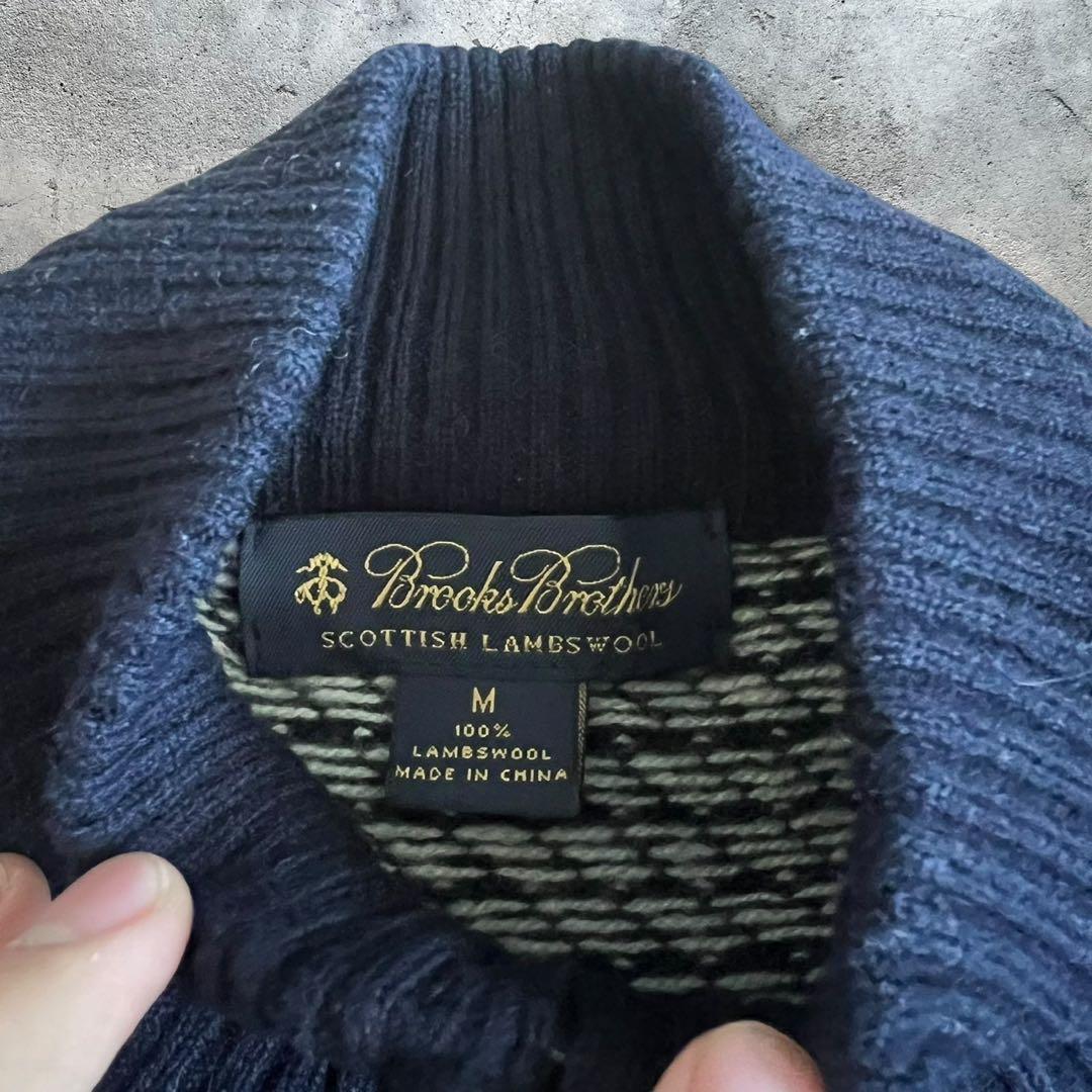 【希少】brooks brothers バーズアイ　ハーフジップニット