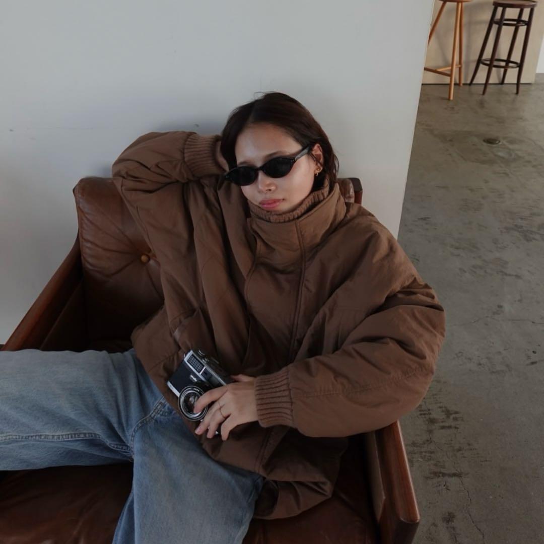 よ*い様 mizota yayoi x callautia リブニットカラー中綿