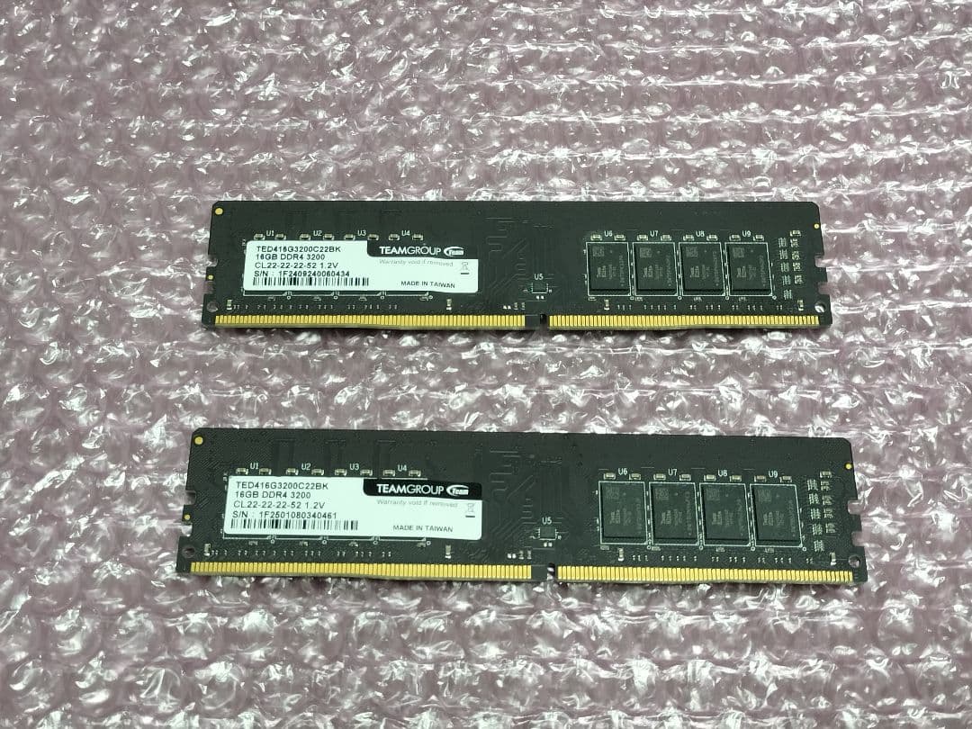 TEAMGROUP DDR4-3200 16GB×2枚 32GB 中古動作品