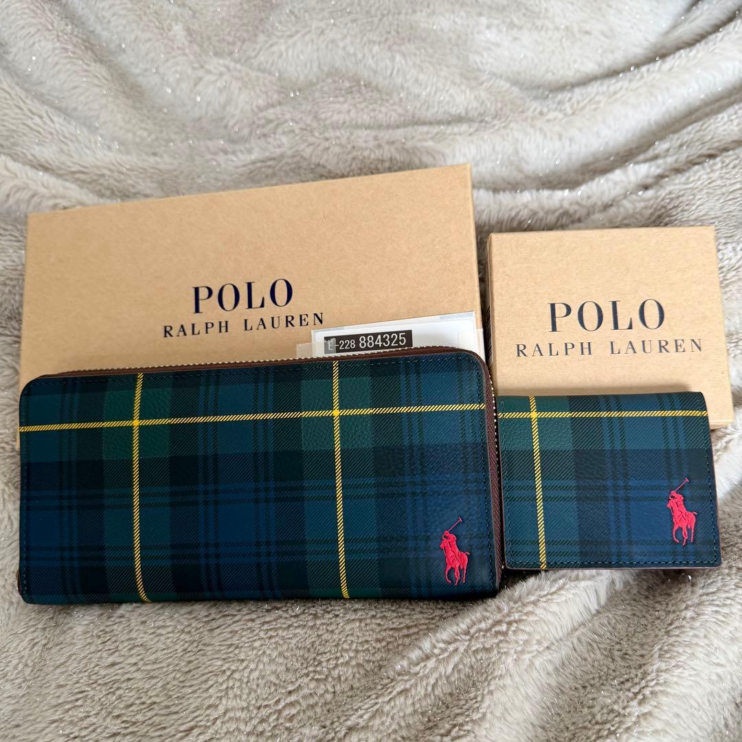 【超美品】ポロ ラルフローレン ラウンドファスナー長財布・ケースセット