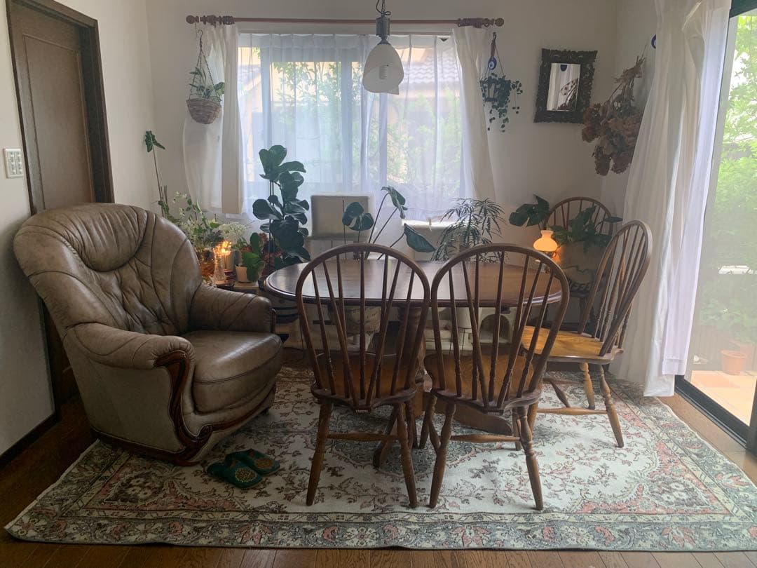 トルコヴィンテージラグ　超大判　272×158 ペールピンク　モスグレーグリーン