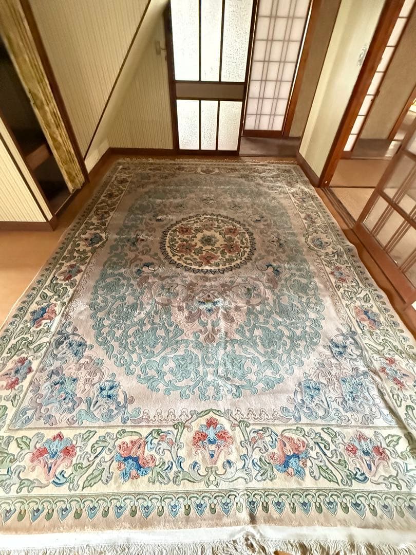 ペルシャ絨毯ラグ 約2.6mx3.6mフリンジ付き3枚