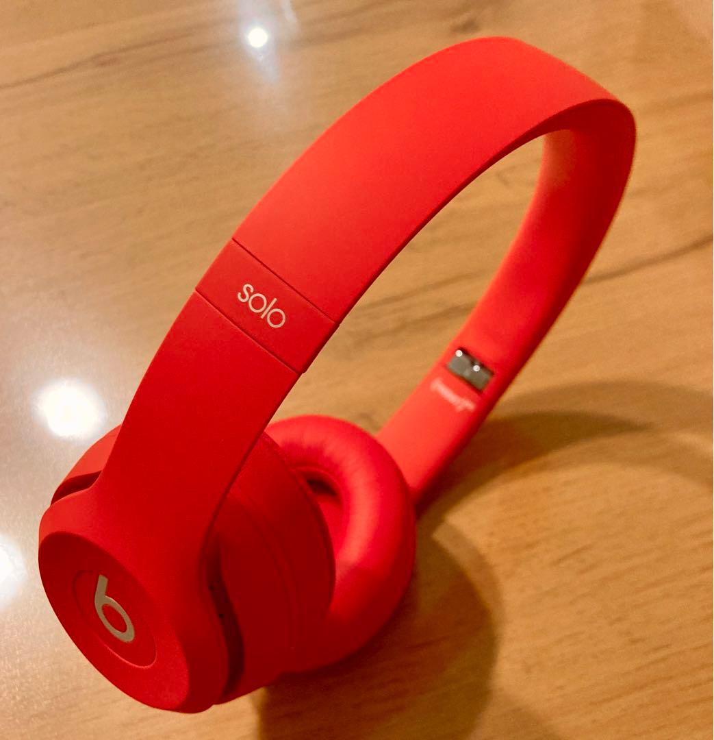 【超美品】beats solo 3ワイヤレス ヘッドホン　マットレッド