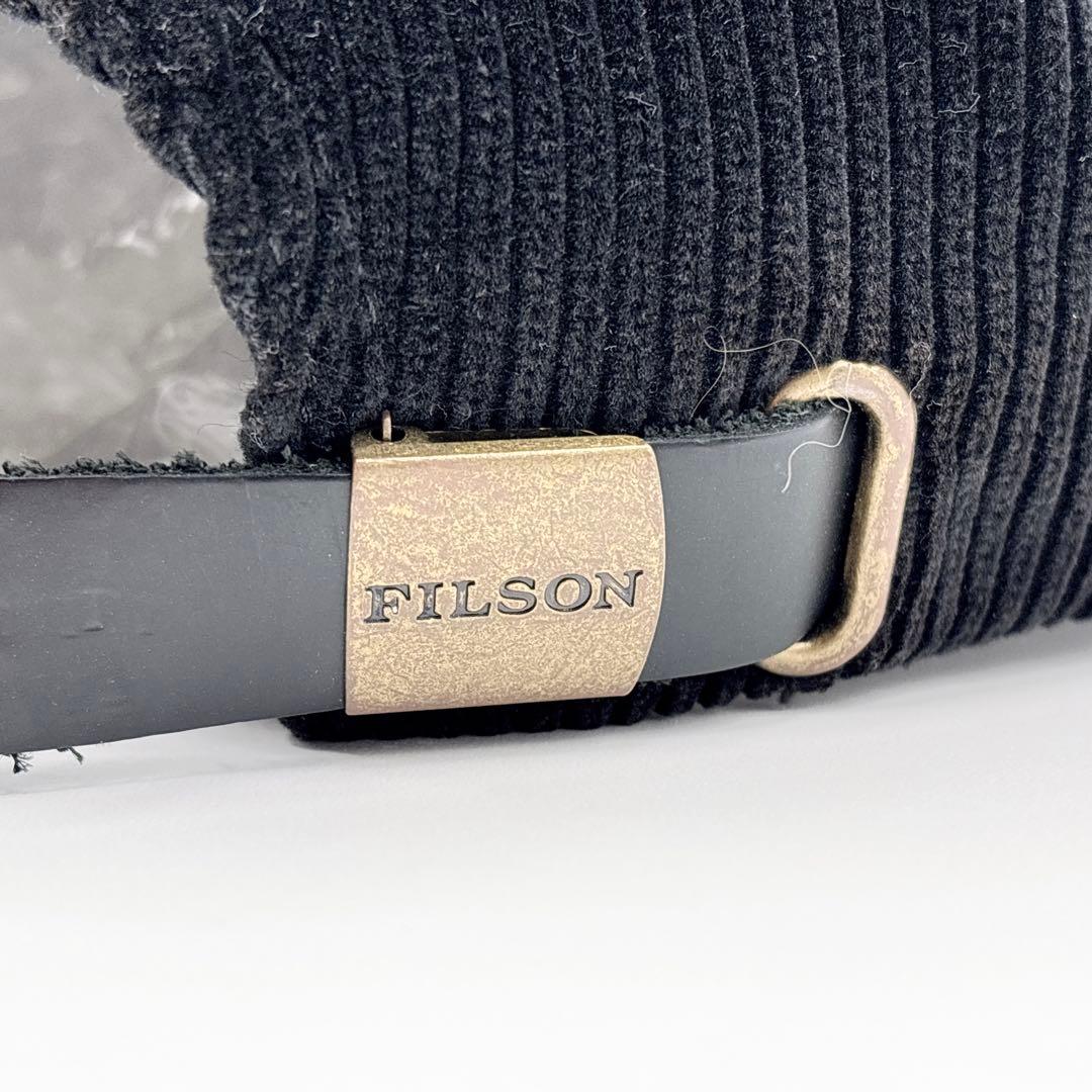 【廃盤品】極美品 フィルソン コーデュロイキャップ ブラック レザーストラップ