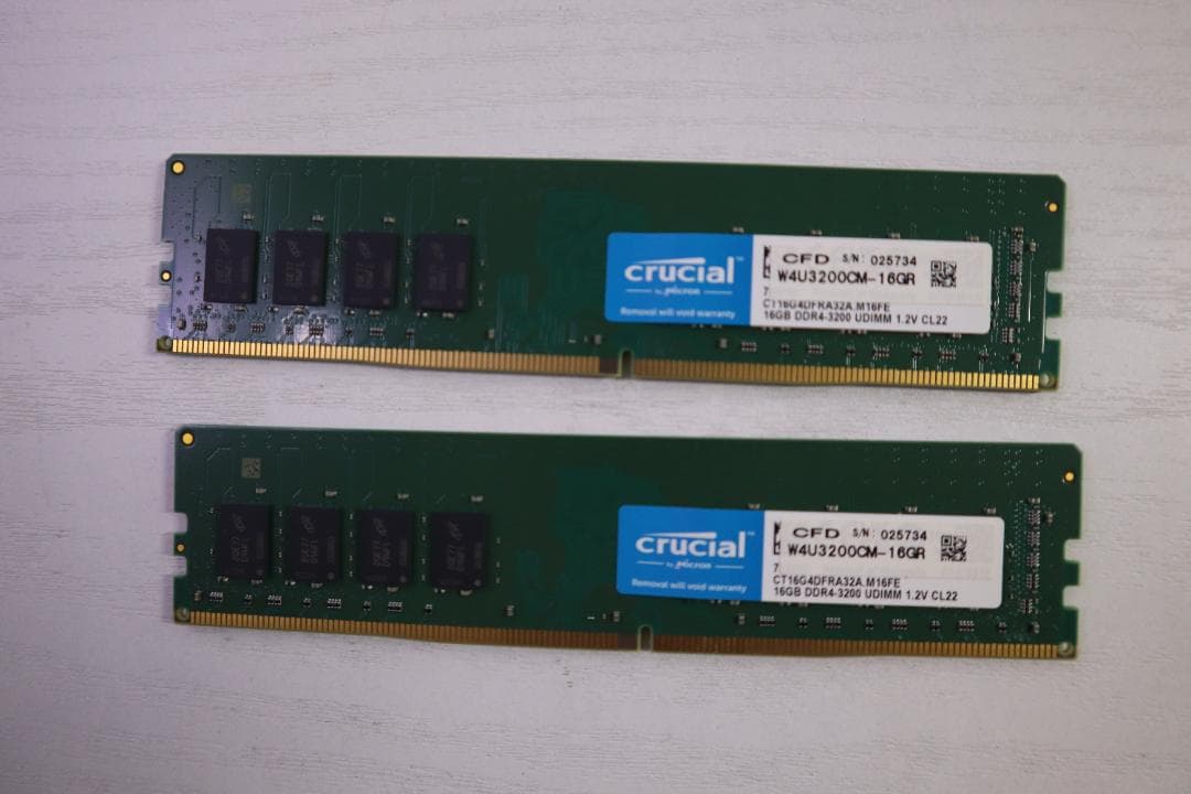Crucial W4U3200CM-16G 16GB DDR4 メモリ 2枚