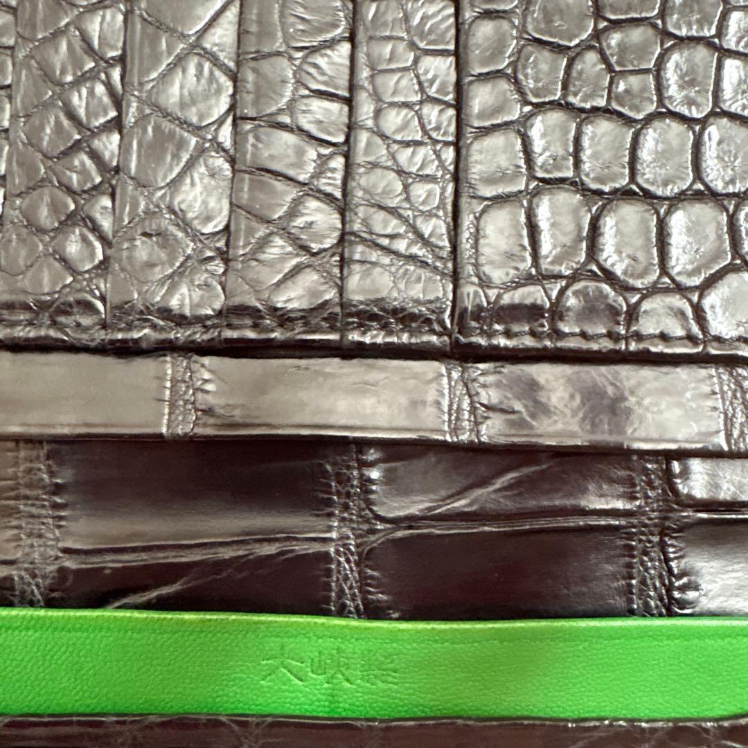 大峡鞄　クロコダイルレザー ブラック 長財布