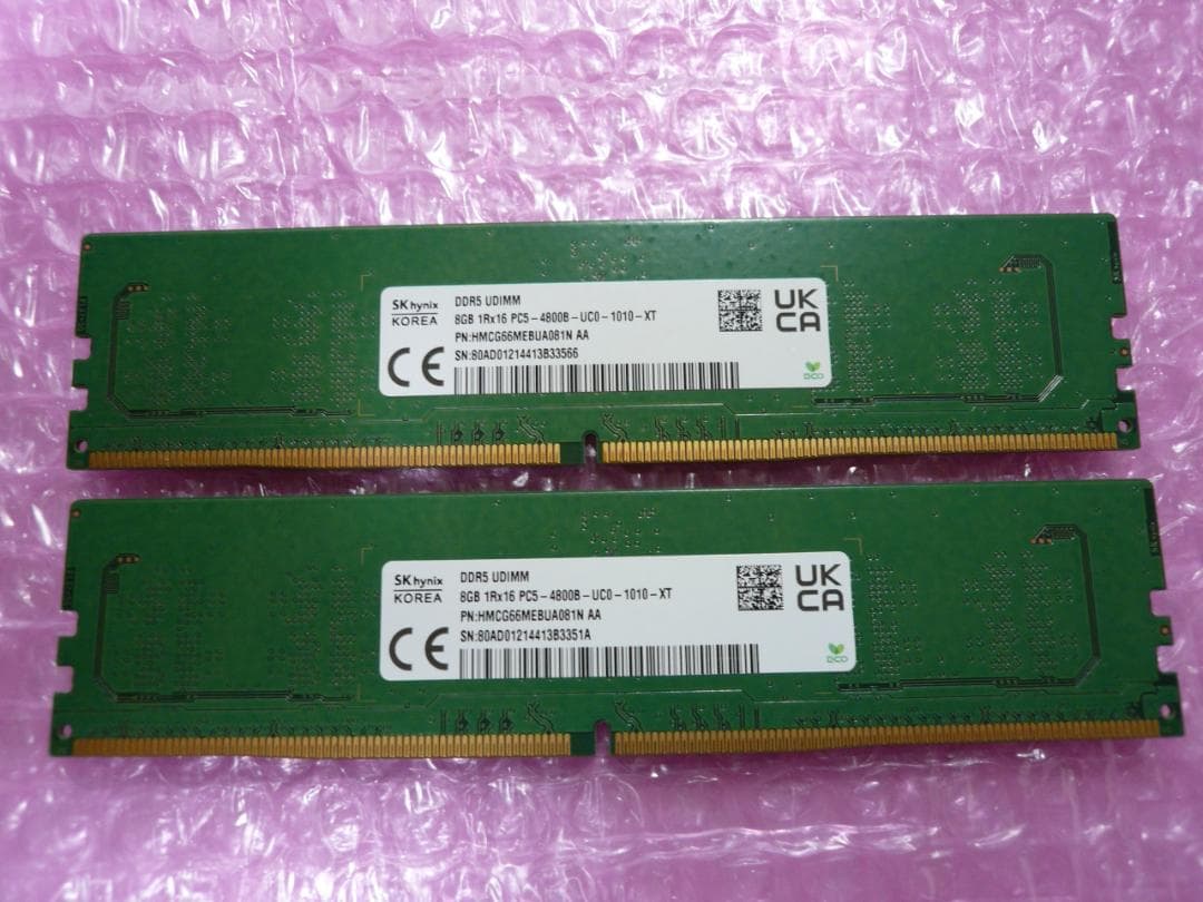 メモリー SK hynix DDR5-4800 16GB DIMM 8GBx2
