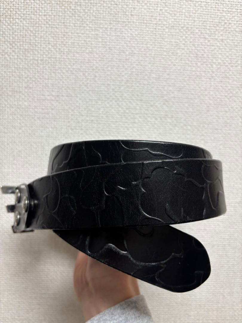 BAPE STAバックル 本革ベルト 型押し