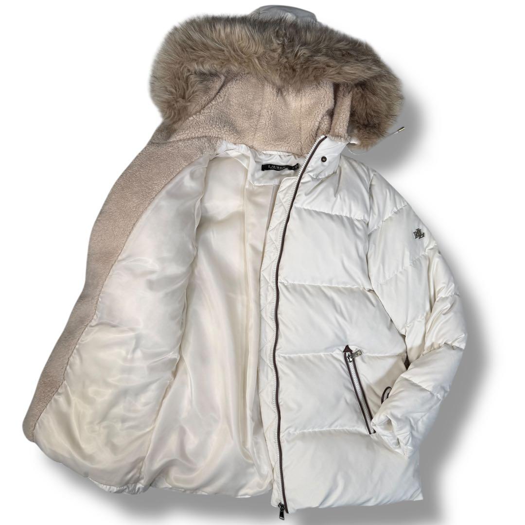 美品 ローレン ラルフ ローレン ファー 裏ボア 2way ダウンジャケット S