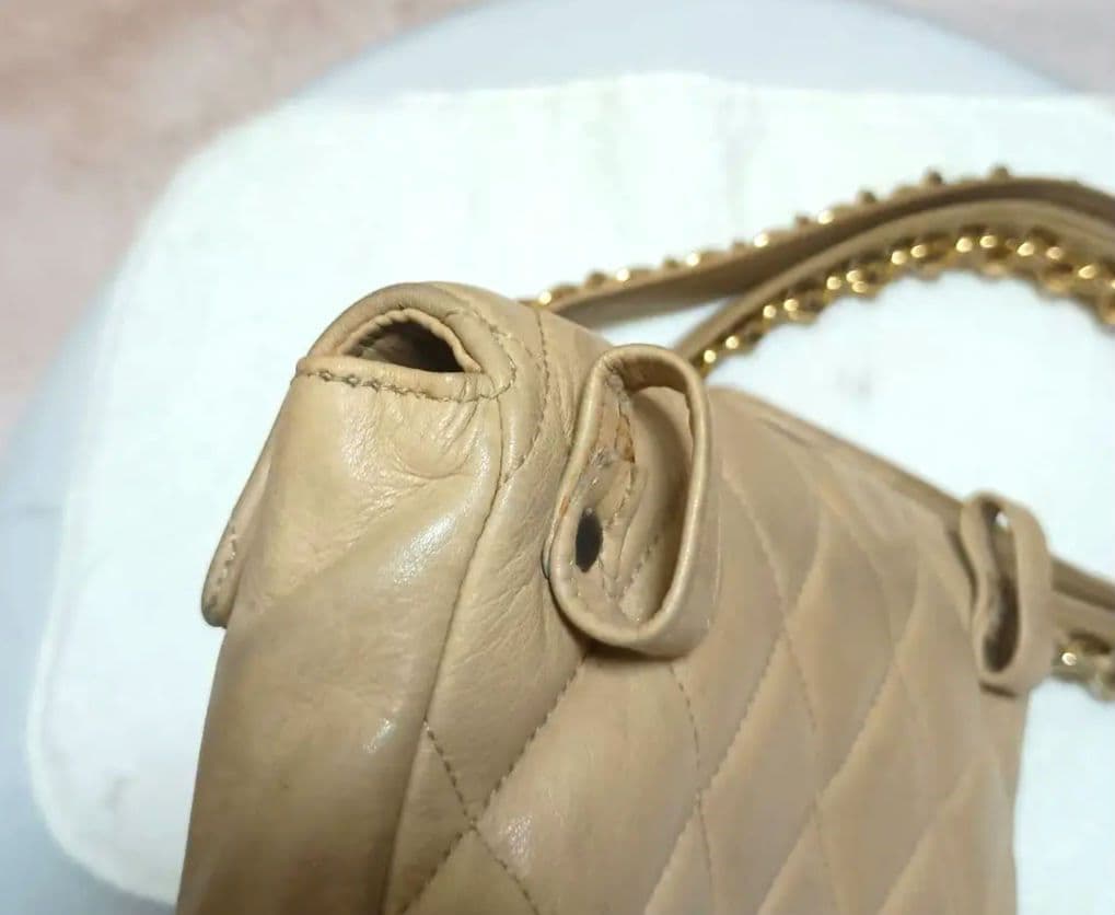 CHANELシャネルベージュ キルティングウエストポーチ シャネル ココマーク