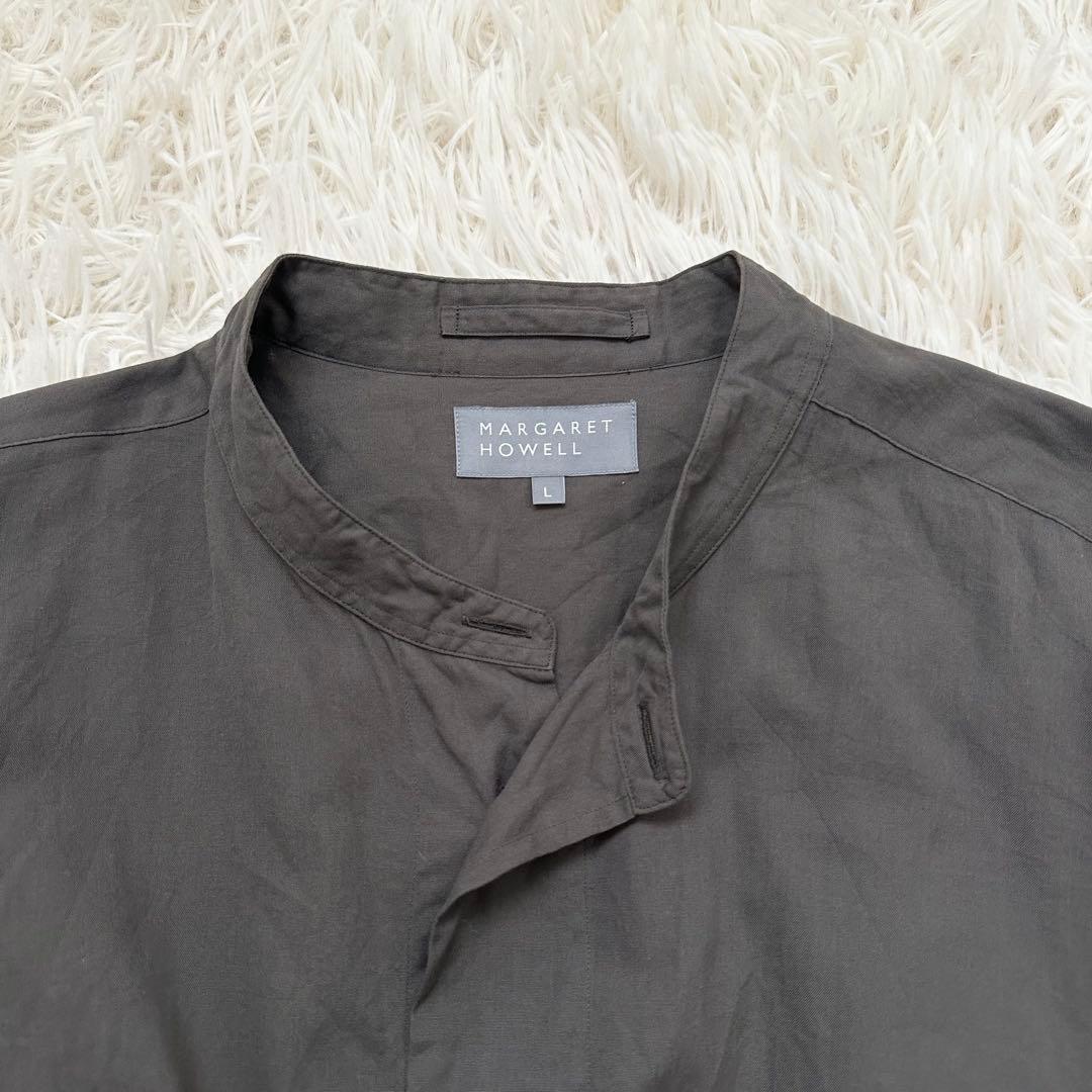 25SS✨️マーガレットハウエル コットンボイルシャツ チャコール L 洗える