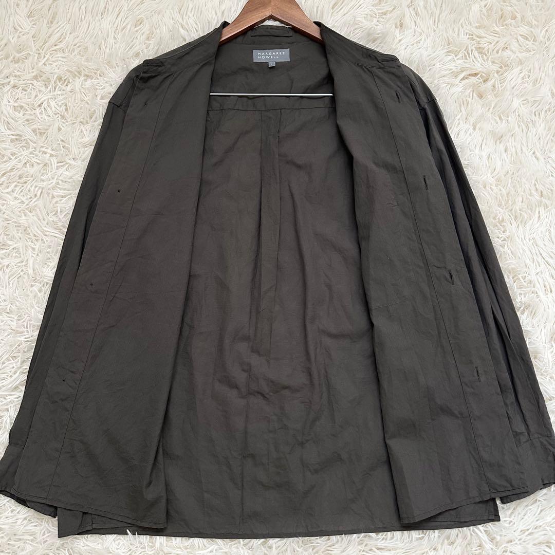 25SS✨️マーガレットハウエル コットンボイルシャツ チャコール L 洗える