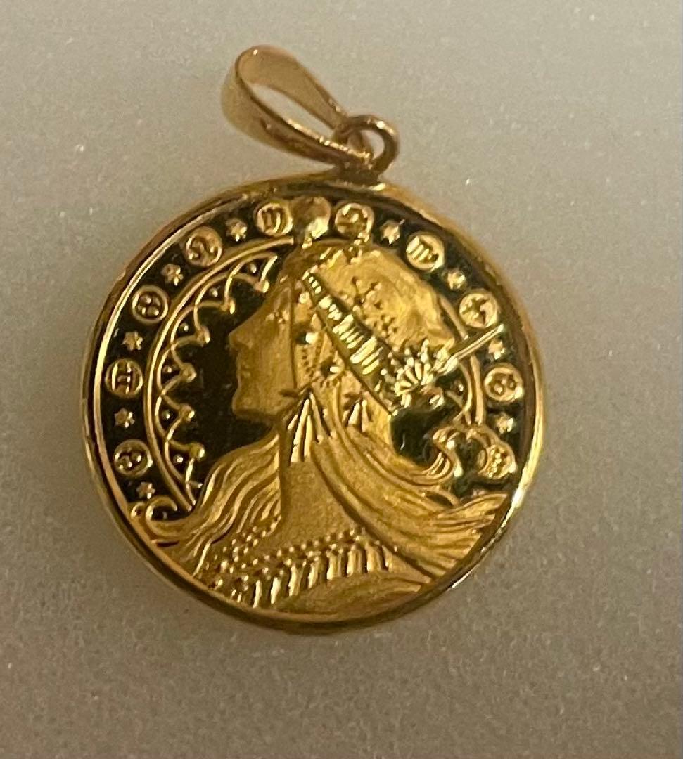 アルフォンス・ミュシャ 130周年 純金999.9 ペンダント