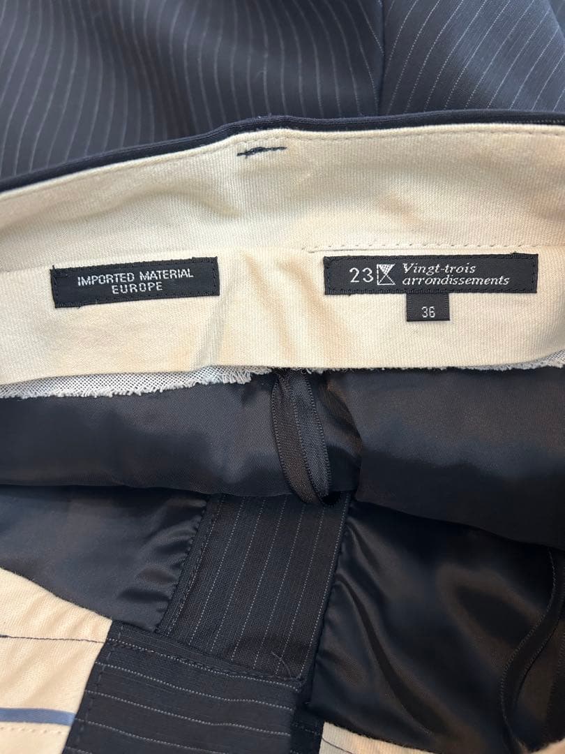 極美品！23区ストライプ パンツスーツ クリーニング済 ヨーロッパインポート生地