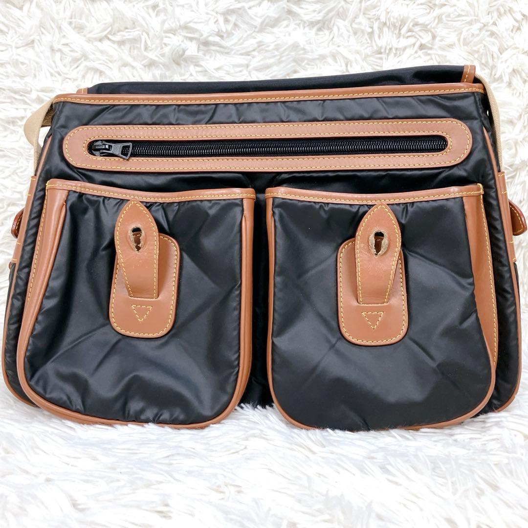 ✨美品 ハンティングワールド バチュークロス ブラック ショルダーバッグ